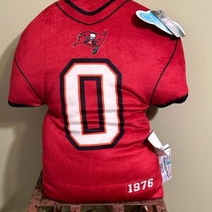 NFL Tampa Bay Buccaneers Jersey Shaped Throw Pillow Team Logo Plush Cloud Soft